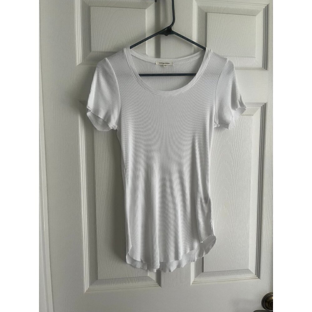Cotton Citizen Womens White T-shirt Ribbed